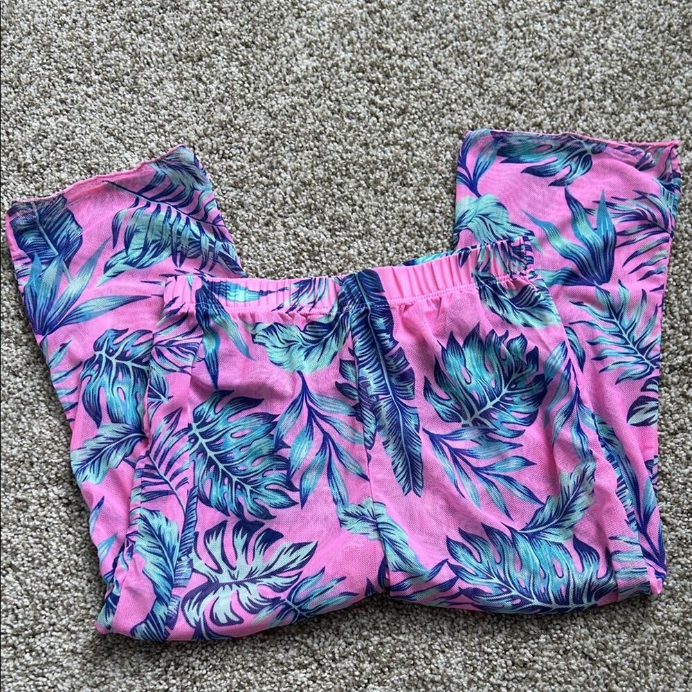 Kids Tropical Pull on Sheer Gauze Beach Pants, Size 5Y - Picture 2 of 5